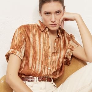 Gerard Darel Tie Dye Silk Nalini Blouse